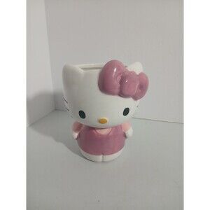 Hello Kitty Silver Buffalo Ceramic Mug Toothbrush Holder 5.5” x 4”